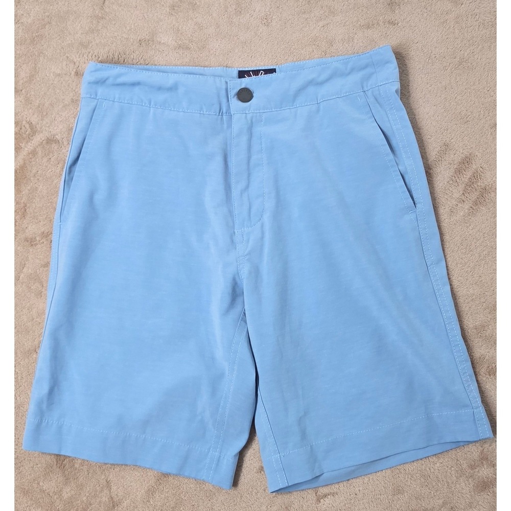 Faherty All Day Shorts Mens 28 Blue Heathered "9 Drawstring Pockets Hiking EUC